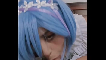 Rem Cosplay Dari Re:zero Memberikan Blowjob Kasar Dan Menjijikkan