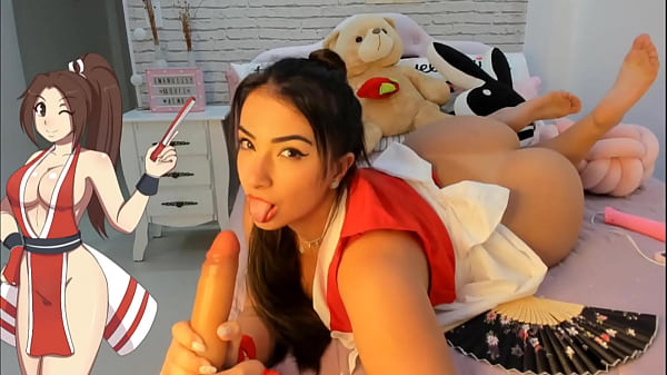 Permainan Roda Nafsu Cosplay Mai Shiranui Dengan Vibrator Hitachi Hingga Klimaks Mengguncang