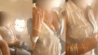 Istri India Berani Memamerkan Payudaranya Di Pesawat Umum