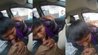 Istri Yang Menggoda, Pacar Tamilnya Menghisap Kontan Suaminya Di Dalam Mobil