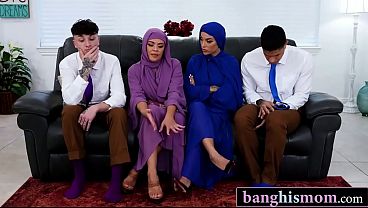 Pesta Bantai Dendam Dengan Dua Hijab Montok Dan Anak Tiri Berotot Besar